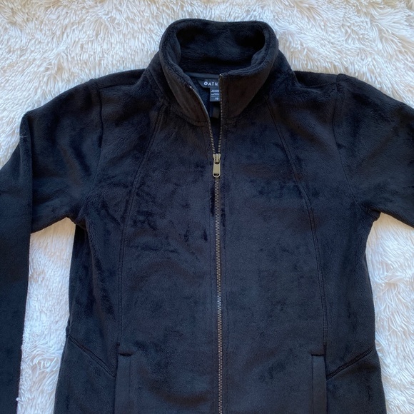 ATHLETA Double Cozy Karma Recover Full Zip Black Sweater Jacket Extra Small XS - Picture 6 of 11